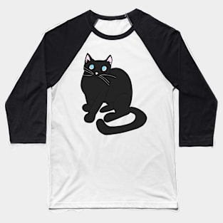 Black cat Baseball T-Shirt